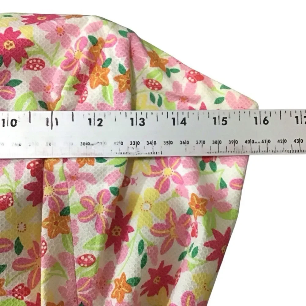 Lilly Pulitzer Pink Floral Strapless Scalloped Hem Dress 8 - Picture 8 of 11